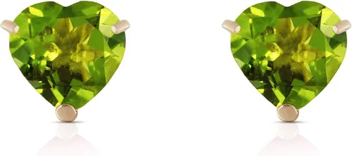 Vista 3 de Galaxy Gold GG Pendientes de oro amarillo de 14 quilates con forma de corazón natural