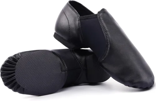 Vista 6 de Linodes Zapato de jazz unisex de empeine de piel sintética 006, sin cordones para zapatos de baile de mujeres y hombres