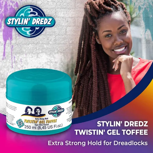 Vista 2 de Stylin Dredz Gel Twisiting Extra Strong Hold Toffee Super Shine Formula Single