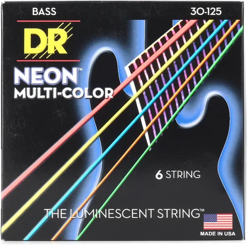 Vista 44 de DR Strings NEON - Cuerdas para bajo eléctrico, 0.045-.105, medianas, color rojo