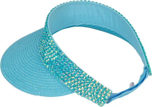 Vista 3 de TOP HEADWEAR Visera solar de ala de 4 pulgadas para mujer con diamantes de imitación