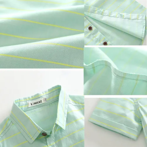 Vista 5 de Kimocat Conjunto de ropa casual para caballero para niños, camisa corta y pantalón