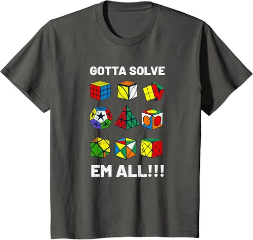 Vista 44 de Camiseta competitiva Puzzle Cube Gotta Solve Em All Speed Cubing