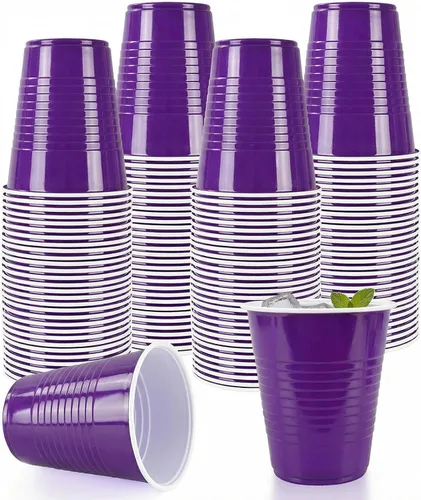 Vista 10 de WELLIFE 50 vasos de plástico dorados de 12 onzas, tazas de fiesta A-Oro