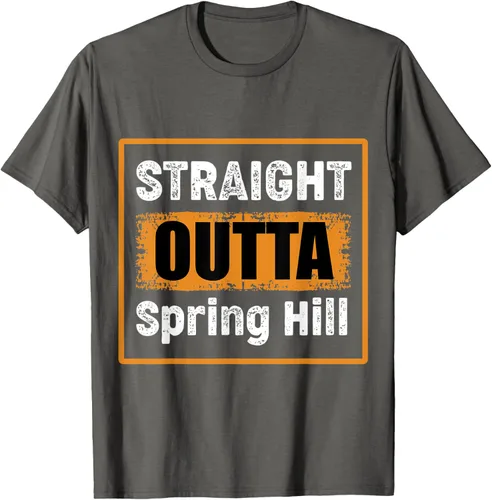 Vista 30 de Straight Outta Spring Hill Tennessee USA - Camiseta de humor vintage, Negro