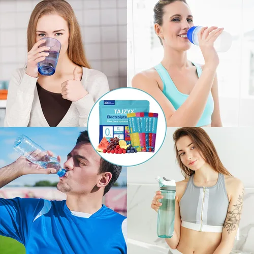 Vista 6 de Paquetes de hidratación sin azúcar, paquetes de electrolitos en polvo de 0 calorías, 6 sabores, 8 electrolitos y minerales, paquete variado, 30