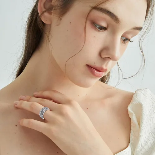 Vista 26 de YAFEINI Anillo giratorio de plata de ley para mujer, nudo celta, girasol, margarita, corazón, árbol de la vida, joyería de regalo para mujeres