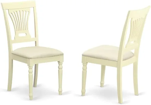 Vista 6 de East West Furniture NAPL7-WHI-C - Juego de mesa de cocina de 7 piezas que consta de una mesa de comedor rectangular con hojas de mariposa y 6 sillas