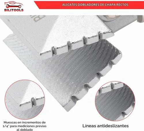 Vista 6 de BILITOOLS Juego de alicates dobladores de chapa de metal de 3 pulgadas con mandíbula recta Alicates de pico de pato de alta resistencia de 3