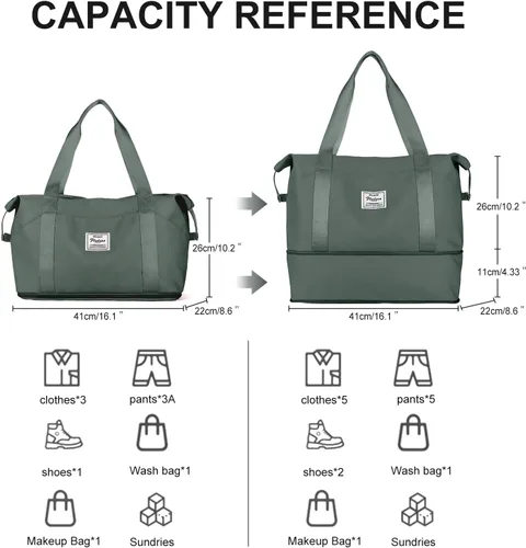 Vista 2 de Bolsa de viaje - 3, A6-verde, Bolsa de viaje