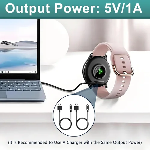 Vista 5 de 2 cargadores universales de reloj inteligente, cable de carga USB magnético de 2 pines de 0.157 in, cable de carga de repuesto universal para reloj