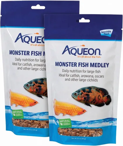 Vista 4 de Aqueon Monster Fish Medley Tropical Fish Food, 3.5 onzas