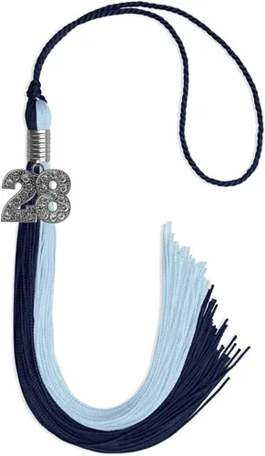 Vista 68 de Endea Graduation Borla de doble color con dije de plata brillante (negro/oro antiguo, 2025)
