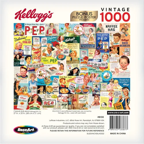 Vista 5 de RoseArt - Kellogg's - Anuncios de cereales - Rompecabezas de 1000 piezas para adultos