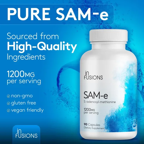 Vista 4 de Infusiones Máxima Fuerza Pure SAM-e 1200mg 90 Cápsulas Vegetales (S-adensoil-metionina)
