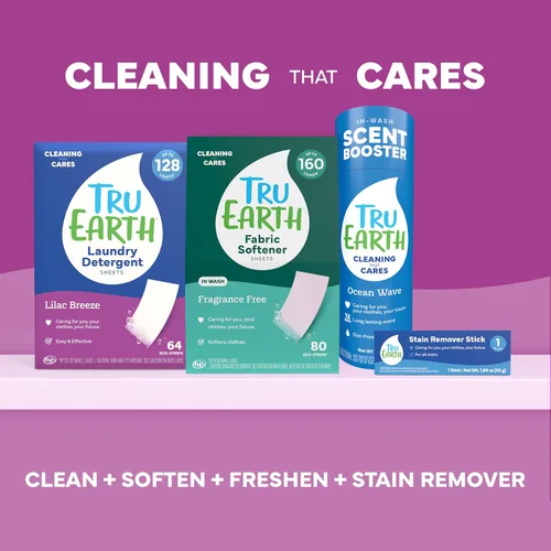 Vista 9 de Tru Earth Detergente seco compacto para ropa – hasta 128 cargas (64 hojas) – Sin parabenos – Detergente sin líquido original Eco-Strip, viajes