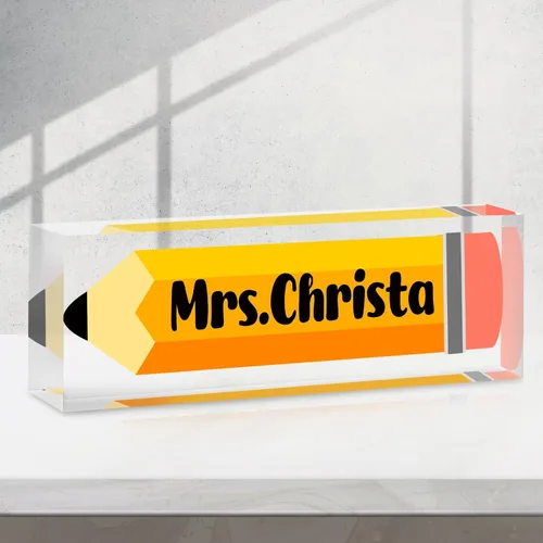 Vista 32 de Placa de nombre personalizada para escritorio, accesorios de escritorio de acrílico, placa de identificación personalizada, regalos personalizados