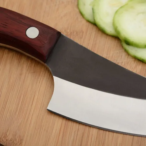 Vista 8 de Lifespace Cuchillo de chef estilo vikingo con mango de madera y funda
