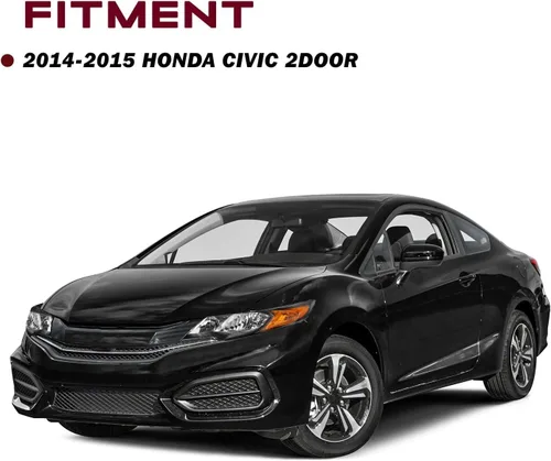Vista 6 de JSBOYAT Conjunto de faros halógenos para Honda Civic Coupe 2014-2015 de 2 Carcasa negra con reflector ámbar