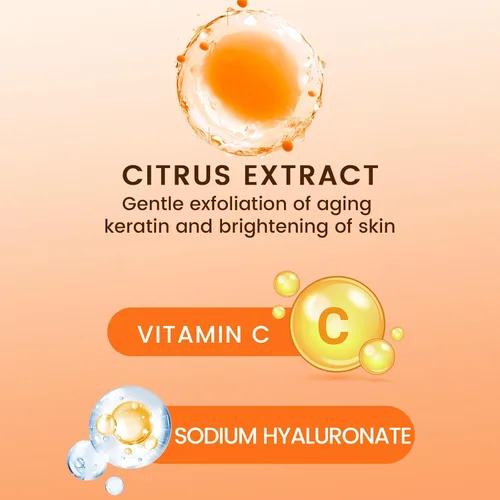 Vista 5 de Gel exfoliante naranja para rostro y cuerpo – Paquete de 2 unidades de exfoliante suave diario, limpia profundamente los poros, elimina puntos