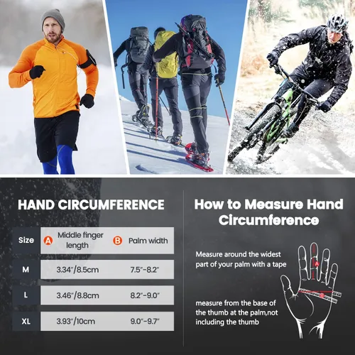 Vista 6 de Guantes de invierno para hombres y mujeres guantes de pantalla táctil mejorados resistentes al viento guantes térmicos cálidos para ciclismo correr