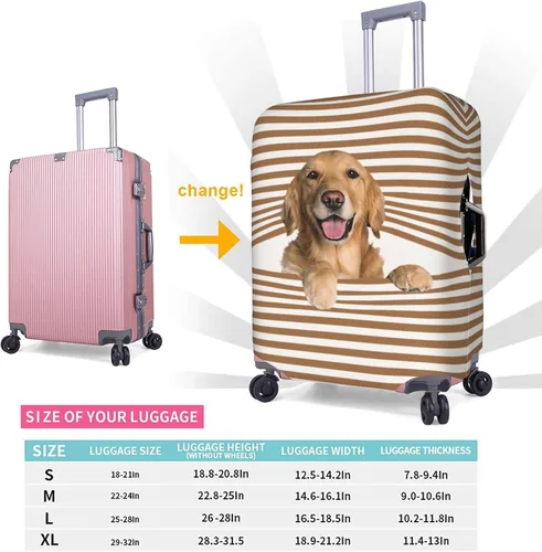 Vista 6 de Nogay Golden Retriever - Funda elástica para maleta, para damas, niñas, Blanco