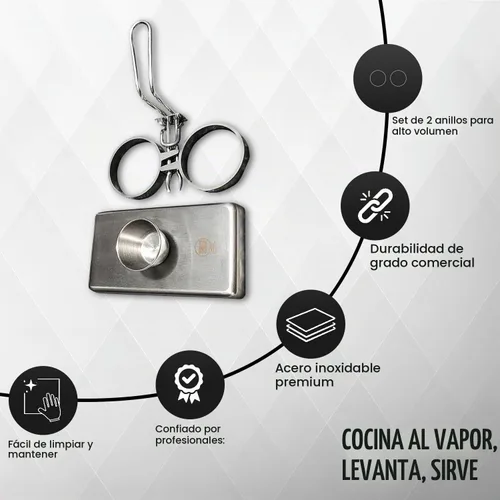 Vista 4 de Rattleware Anillos para huevos de acero inoxidable, grado comercial, cocción uniforme, mango resistente al calor, ideales para freír huevos