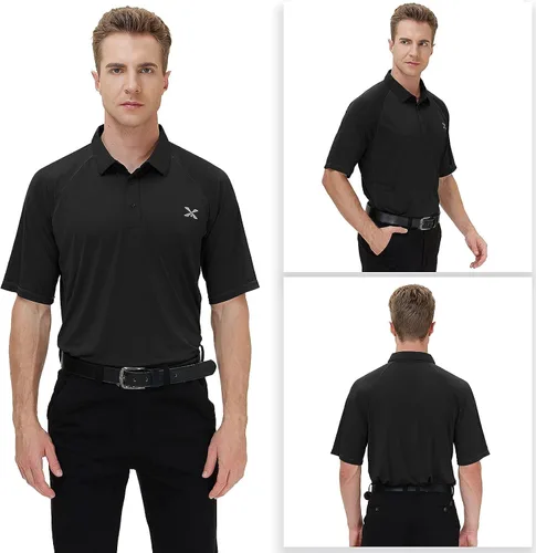 Vista 3 de Mens Big and Tall Golf Polo Shirts Dry Fit Short Sleeve Print Performance Moisture Wicking Sports Polo Shirt M-7XL
