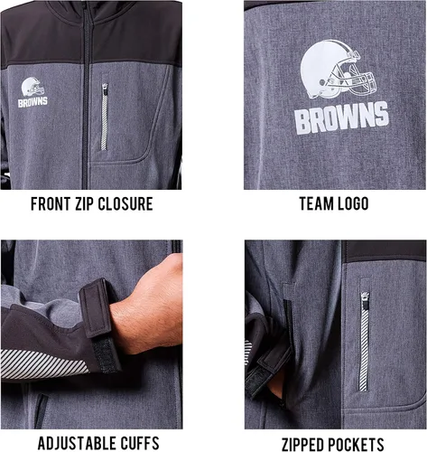 Vista 5 de Ultra Game Chaqueta de satén oficial de la NFL Supreme Heritage para hombre Negro