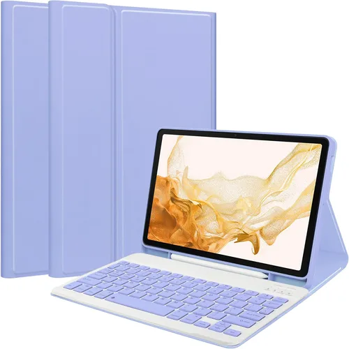 Vista 46 de Funda de teclado para Samsung Galaxy Tab S6 Lite de 10.4 pulgadas 2024/2022/2020, funda protectora Magentic con soporte para S-Pen y teclado Negro