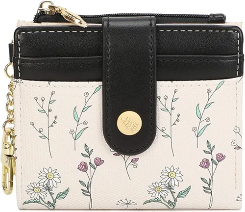 Vista 29 de Farcauo Cartera para Mujer delgada con Flores Kawaii, Carteras para Mujeres, Cartera Linda y delgada para Mujeres, Contemporáneo