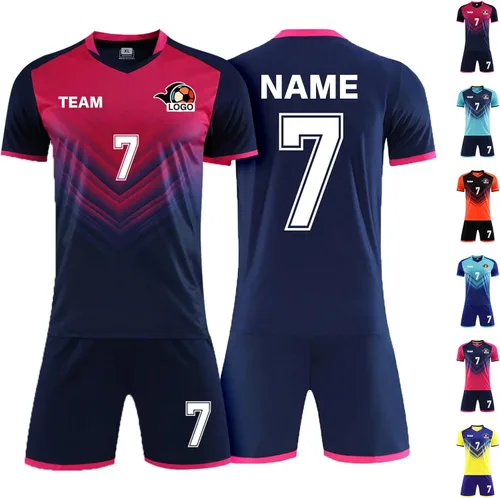 Vista 10 de LAIFU Camiseta de Fútbol Personalizada para Adultos y Niños - Camiseta de Fútbol Personalizada con Nombre, Número y Logo