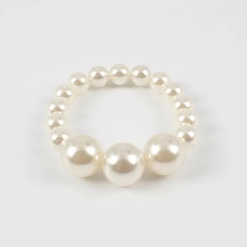 Vista 7 de KOSMOS-LI Juego de collar y pulsera de perlas de imitación grandes para mujer de 19 pulgadas, Plástico, Perla