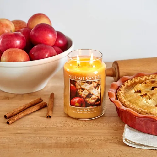 Vista 4 de Village Candle Warm Apple Pie - Vela perfumada en tarro grande de boticario de vidrio, 21.25 onzas, marrón (paquete de 6)