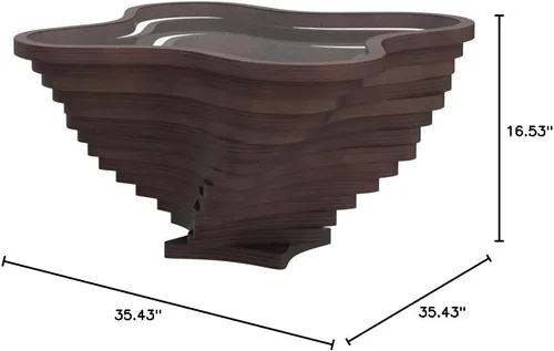 Vista 2 de by Papella Design, Mesas de centro de nogal natural Veener para sala de estar, mesa rústica, mesa de centro para sala, mesa central, mesa