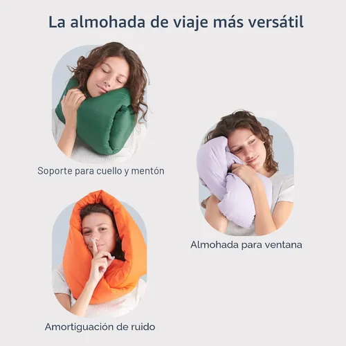 Vista 4 de Huzi Infinity Pillow - Bufanda cervical suave para usar en el hogar y viajes, soporte para dormir (gris)