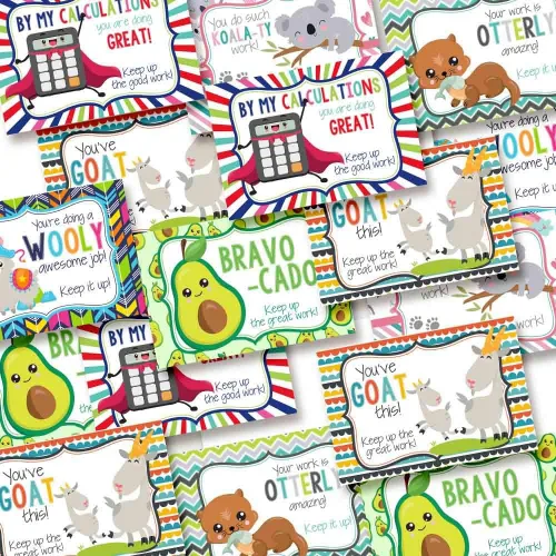 Vista 8 de AmandaCreation - Tarjetas en blanco con temática de animales para estudiantes de profesores, tarjetas de notas de relleno de 4 x 6 pulgadas