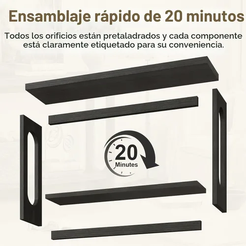 Vista 9 de Mesa consola negra, mesa de entrada de madera de 55 pulgadas, mesas estrechas para sofá, mesas de pasillo para sala de estar, entrada, vestíbulo