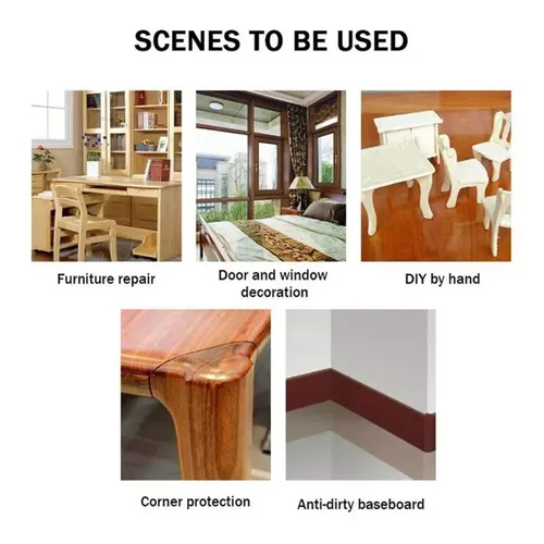 Vista 6 de Cinta de Reparación de Veta de Madera, 2.4 pulgadas X 32 pies Cinta Autoadhesiva de Color Madera para Mesas, Sillas, Zócalos, Puertas, Ventanas