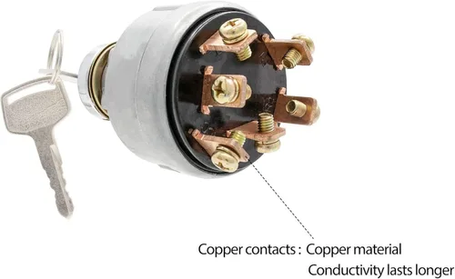 Vista 5 de MDY Interruptor de encendido con 4 posiciones 6 terminales 2 llaves de repuesto para Kobelco, Ford 3400, Kubota, cosechadora internacional, tractor