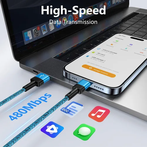 Vista 7 de Cargador USB a iPhone de 6 pies/5 unidades compatible con iPhone 14 13 12 11 Pro Max XR XS X 8 7 6 Plus SE, iPad Pro Air Mini, iPod, cable largo