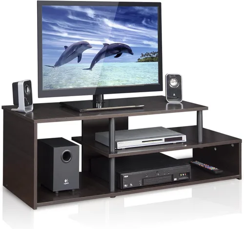 Vista 6 de Furinno Econ - Soporte de televisor de baja altura, color negro