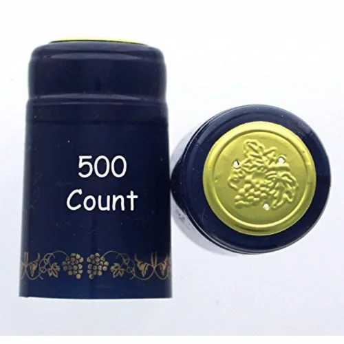 Vista 2 de Azul con uvas doradas PVC Shrink Capsules-500 Count