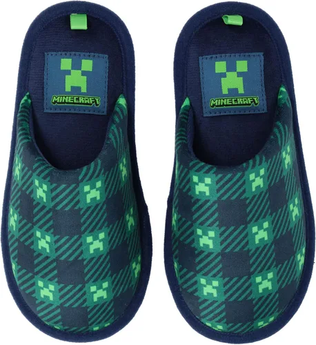 Vista 4 de Minecraft Pantuflas unisex para la familia, diseño novedoso de felpa, color verde enredadero, para hombremujerniño pequeñoniño grande
