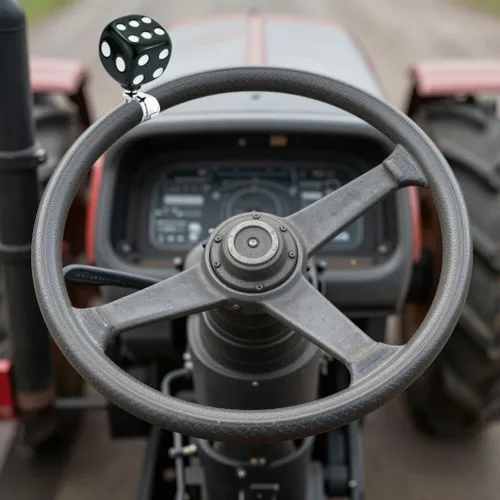 Vista 6 de Lunsom Rueda giratoria para volante, con forma de dados, perilla de rueda giratoria de automóvil, mango de potencia suicida, ayuda de conducción