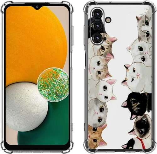 Vista 47 de Samsung Galaxy A14 5G - Funda para teléfono celular, diseño de flores de mariposa azul, a prueba de golpes, TPU con bordes elevados, compatible