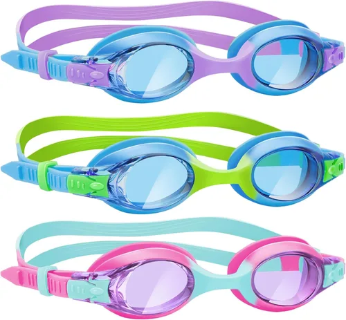 Vista 18 de Vvinca Kids Swim Goggles with Bungee Strap，Quick Adjust Kids Goggles 3-14