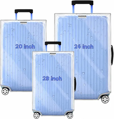 Vista 12 de Fundas de equipaje Protector de maleta transparente completo, Negro