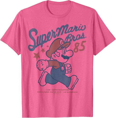 Vista 38 de Nintendo Super Mario Brothers '85 Vintage Stars - Camiseta Gris Oscuro
