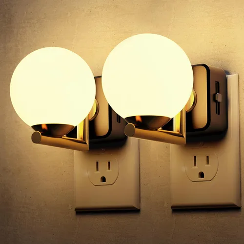 Vista 37 de L LOHAS LED Las luces nocturnas se enchufan a la pared, luz nocturna con Anillo de oro-3CCT